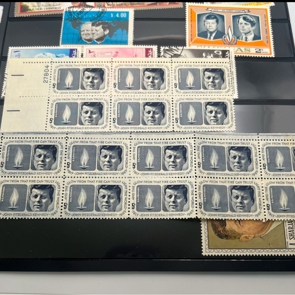Vintage Postage Stamps from the 60's and 70's featuring John F Kennedy - Picture 7 of 8